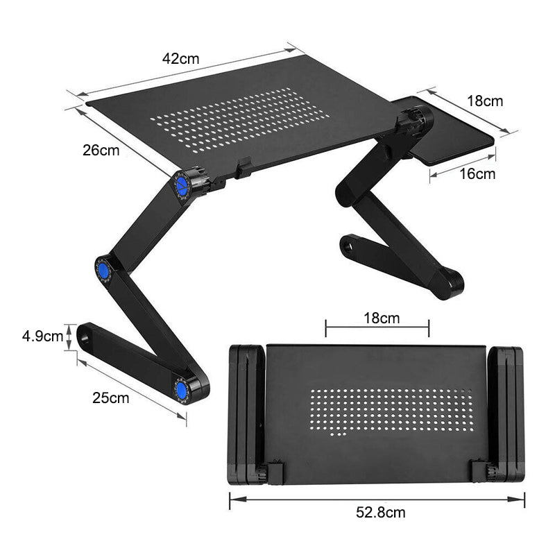 Universal Table Laptop Cooling Stand with Foldable Mouse Pad Holder