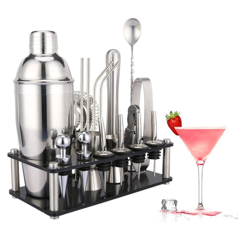 750ml 20Pcs Stainless Steel Cocktail Shaker Set  Premium Bartending Kit