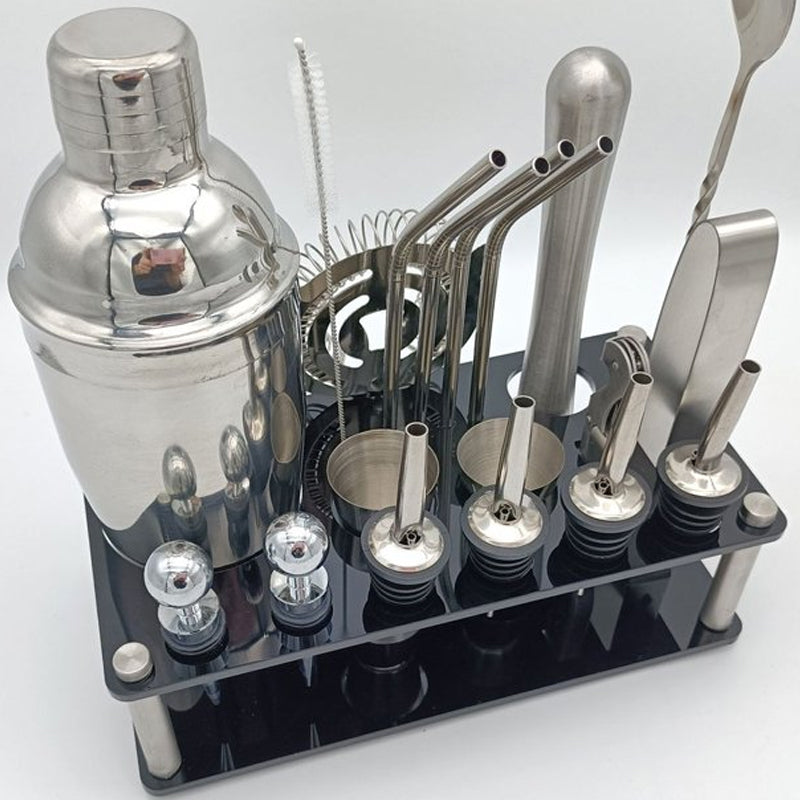 750ml 20Pcs Stainless Steel Cocktail Shaker Set  Premium Bartending Kit