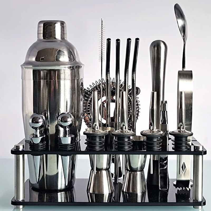 750ml 20Pcs Stainless Steel Cocktail Shaker Set  Premium Bartending Kit