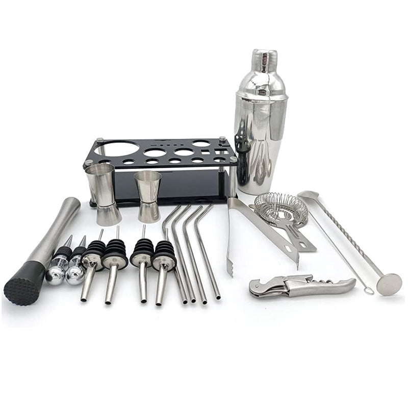 750ml 20Pcs Stainless Steel Cocktail Shaker Set  Premium Bartending Kit