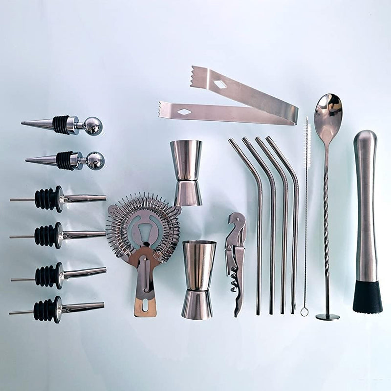 750ml 20Pcs Stainless Steel Cocktail Shaker Set  Premium Bartending Kit