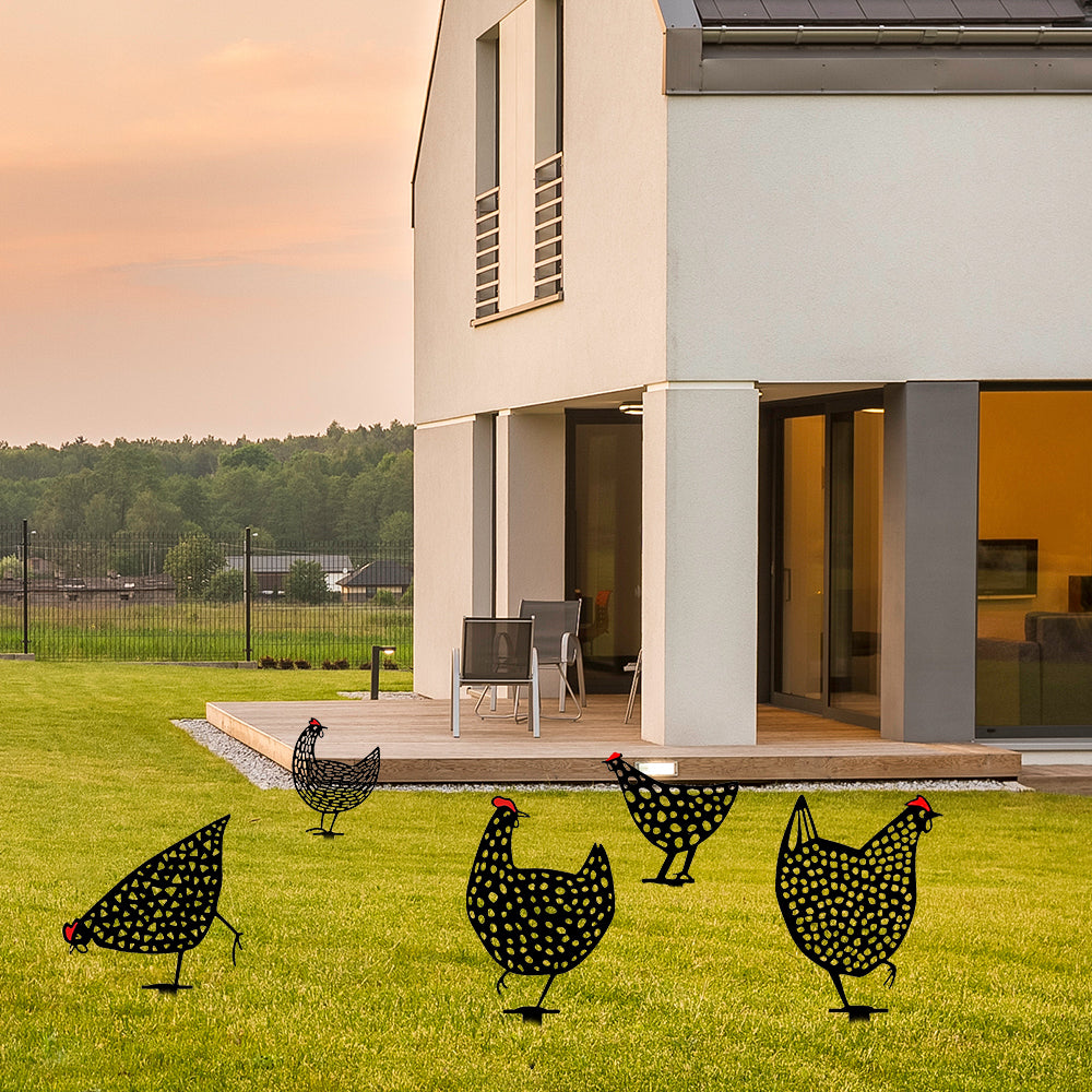 5X Garden Ornaments Chicken Yard Art Garden Backyard Lawn Decor