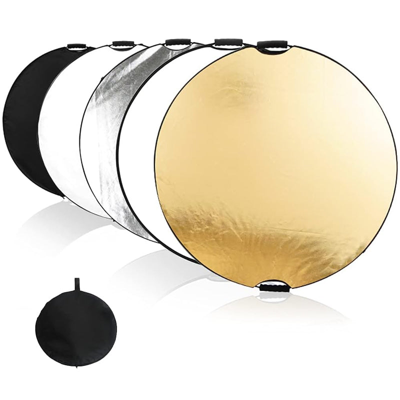 5-in-1 Multiple Collapsible Photo Reflector with Handlebar and Case