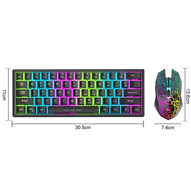Rainbow Backlit Wireless Gaming Keyboard Mouse and Mat Combo Set