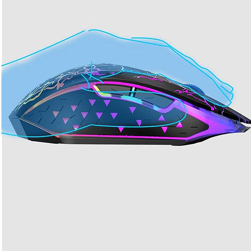 Rainbow Backlit Wireless Gaming Keyboard Mouse and Mat Combo Set