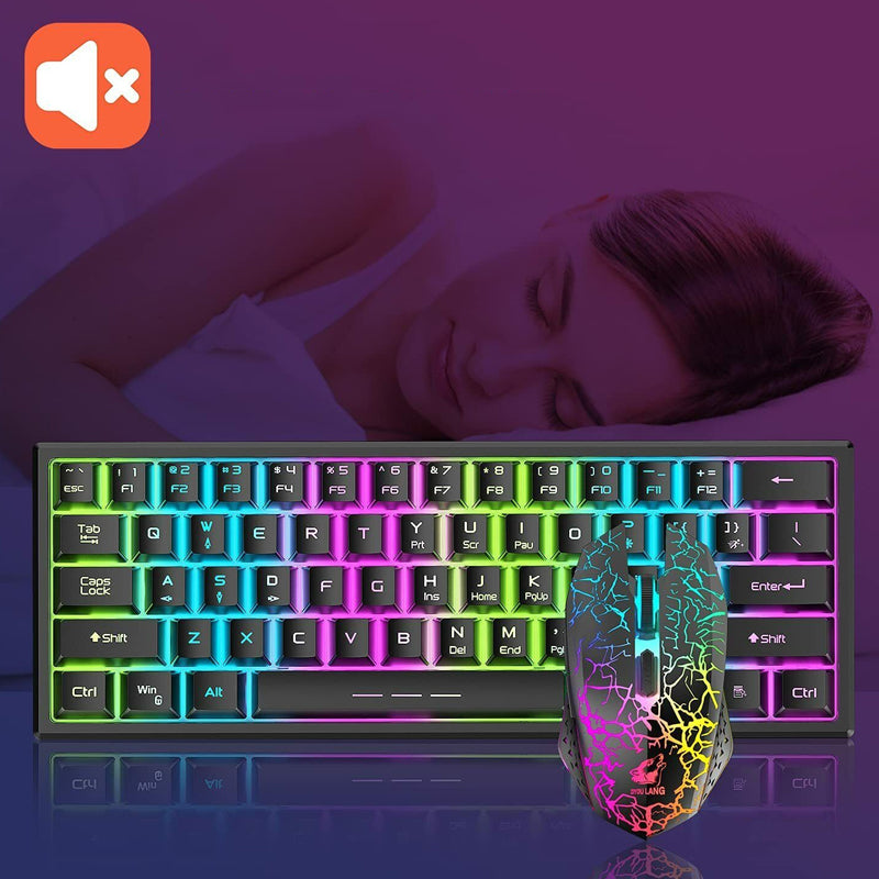 Rainbow Backlit Wireless Gaming Keyboard Mouse and Mat Combo Set