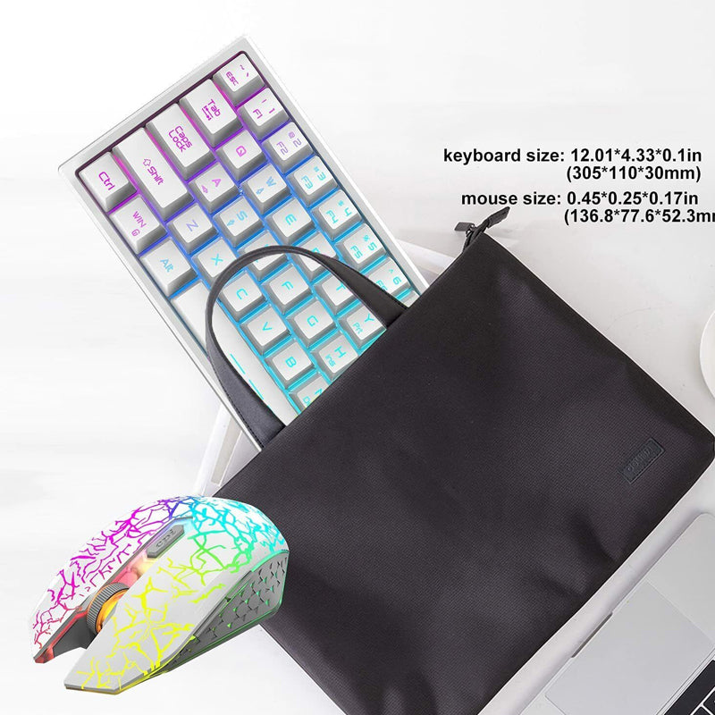 Rainbow Backlit Wireless Gaming Keyboard Mouse and Mat Combo Set
