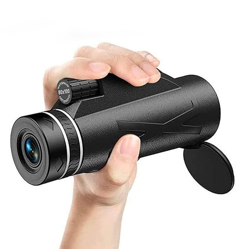 Night Vision 80x100 HD Monocular Telescope with Tripod and Phone Adapter