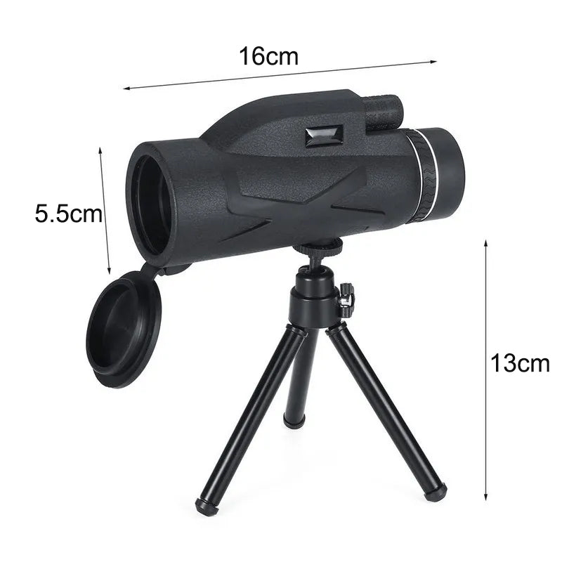 Night Vision 80x100 HD Monocular Telescope with Tripod and Phone Adapter