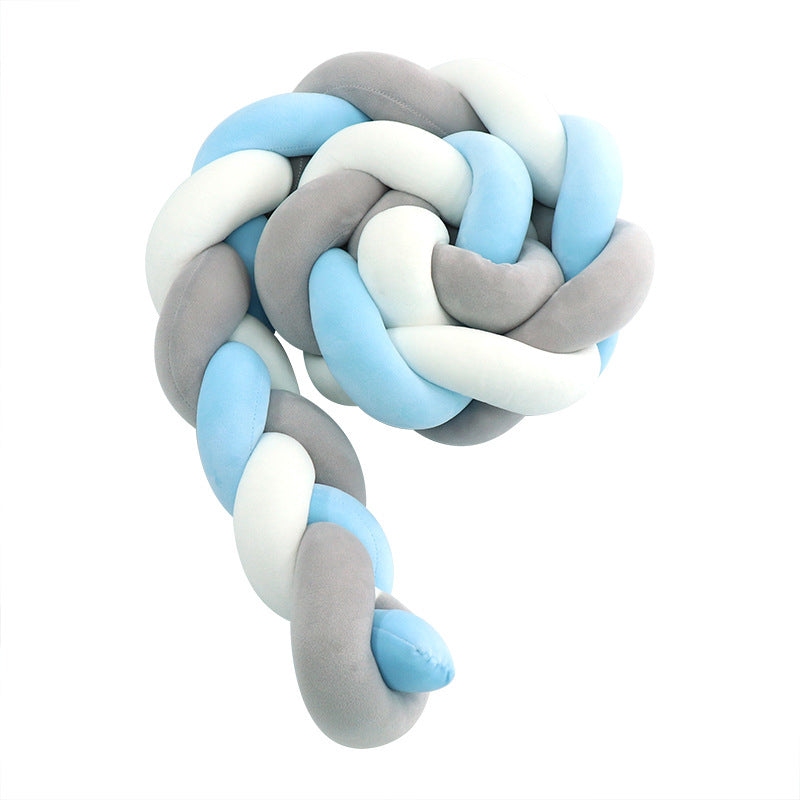 4M Cotton Nursery Protective Braided Bumper Handmade Crib Cushion