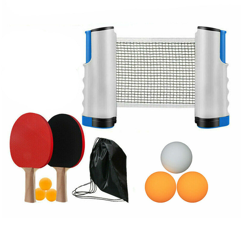 2-Player Table Tennis Play Set with Retractable Net with Balls and Paddles