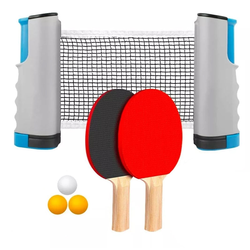 2-Player Table Tennis Play Set with Retractable Net with Balls and Paddles