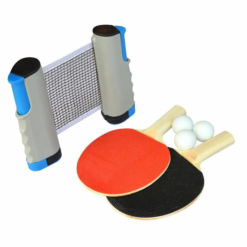 2-Player Table Tennis Play Set with Retractable Net with Balls and Paddles