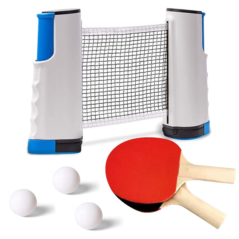 2-Player Table Tennis Play Set with Retractable Net with Balls and Paddles
