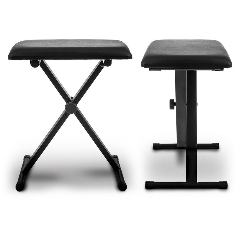 3 Level Adjustment PU Leather and Foam Collapsible Piano Stool Musical Chair