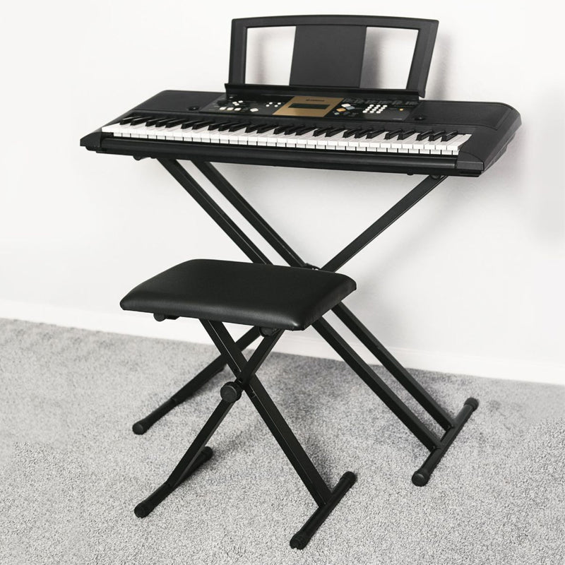 3 Level Adjustment PU Leather and Foam Collapsible Piano Stool Musical Chair
