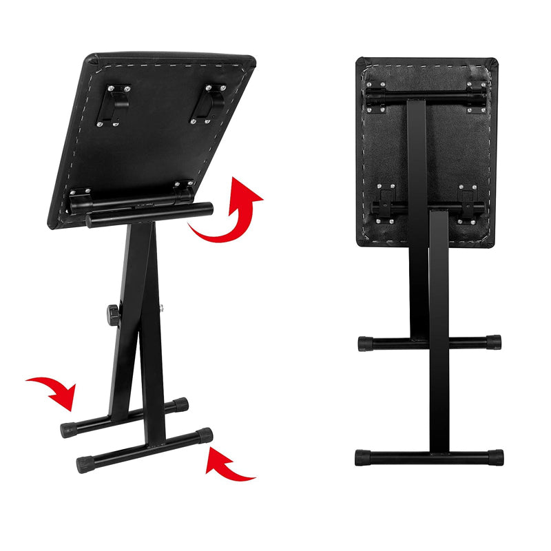 3 Level Adjustment PU Leather and Foam Collapsible Piano Stool Musical Chair