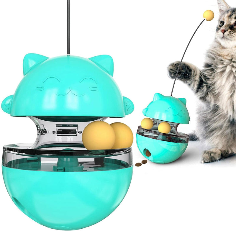 Interactive Cat Tumbler Treat and Food Dispenser Slow Feeder with Ball