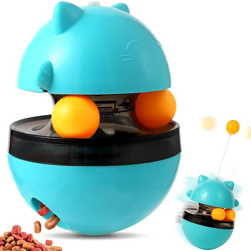 Interactive Cat Tumbler Treat and Food Dispenser Slow Feeder with Ball