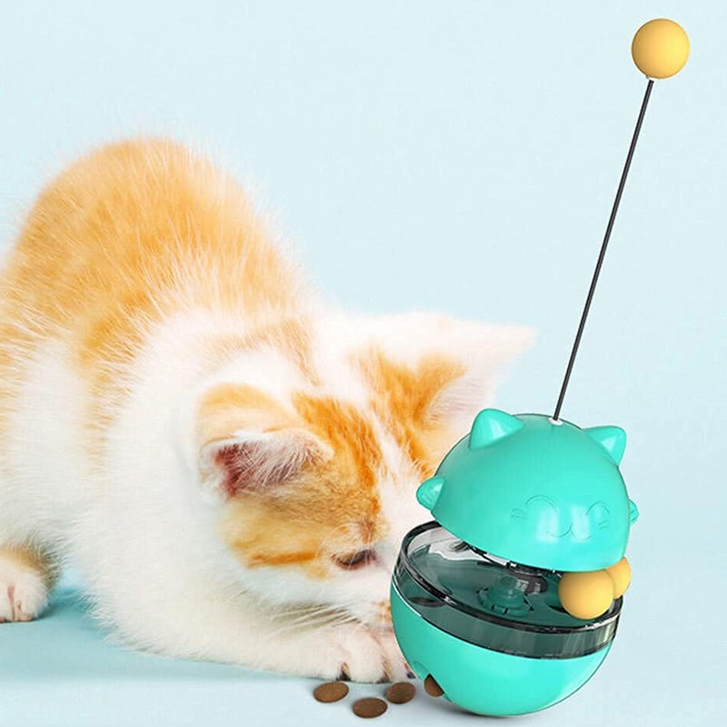 Interactive Cat Tumbler Treat and Food Dispenser Slow Feeder with Ball