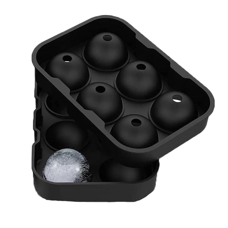 6 Large Sphere Shape Cocktail Ice Molds Quick Release Ice Ball Maker