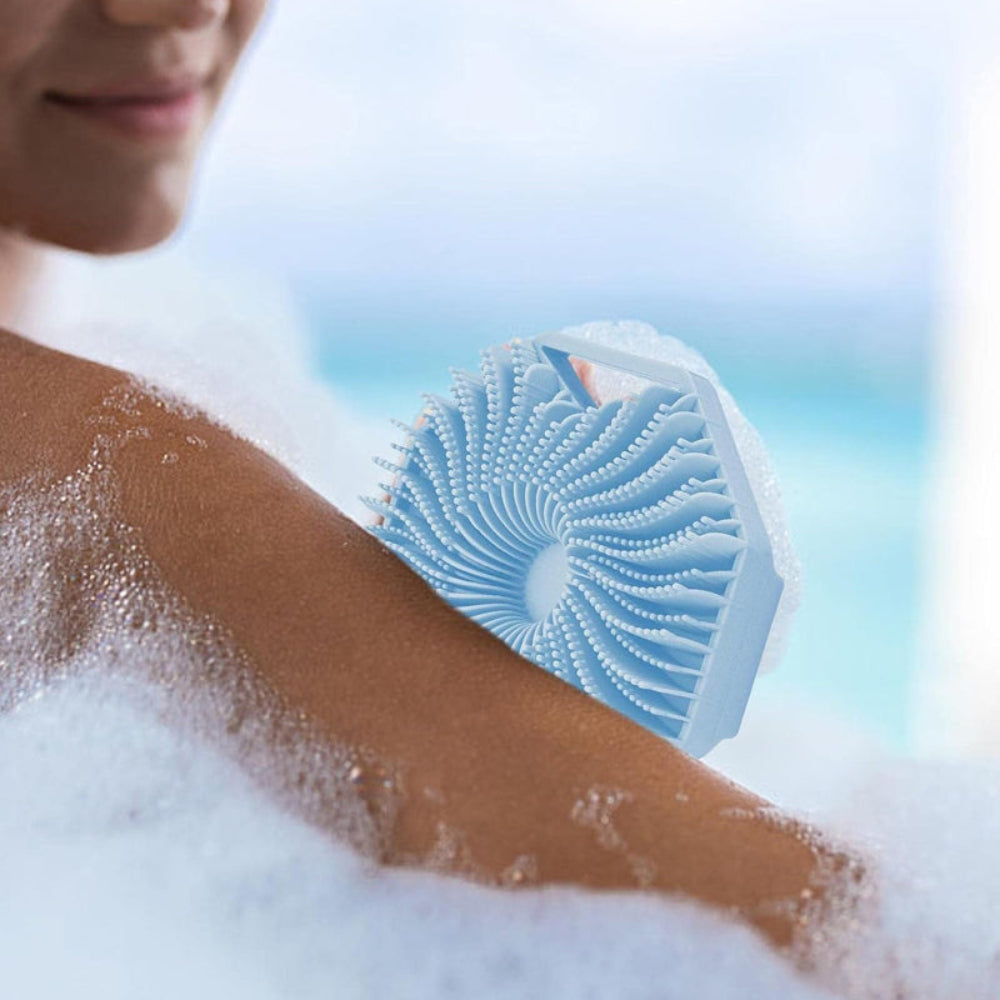 Antimicrobial Washer Silicone Exfoliating Body Scrubber for Sensitive Skin