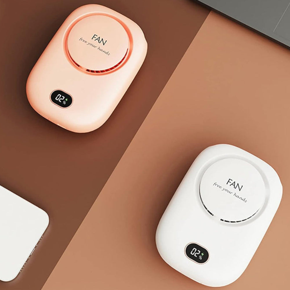 3 Speed Bladeless Neck Hanging Portable Air Cooling Fan- USB Charging