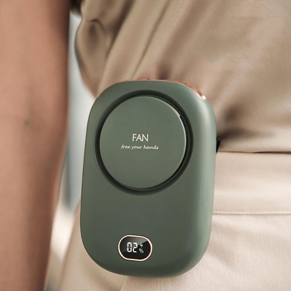 3 Speed Bladeless Neck Hanging Portable Air Cooling Fan- USB Charging