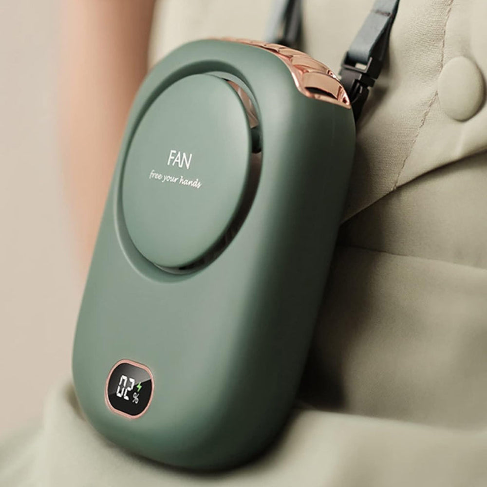 3 Speed Bladeless Neck Hanging Portable Air Cooling Fan- USB Charging