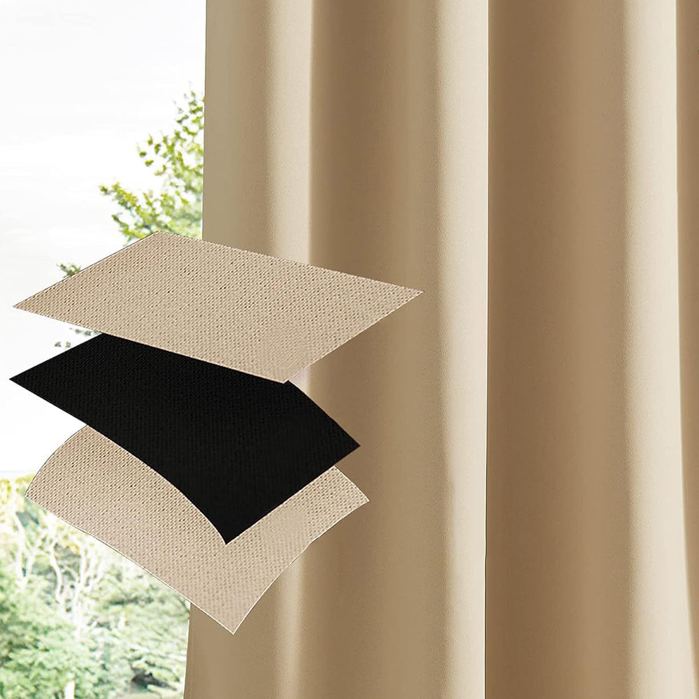 COMFEYA 2-Panel Weighted Blackout Curtains - Outdoor Patio Privacy and Wind Protection