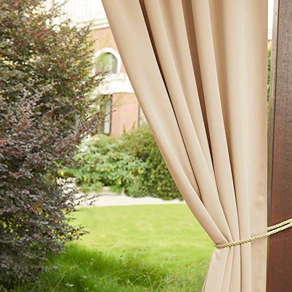 COMFEYA Patio Curtains Outdoor - Waterproof Heat UV Shade Privacy Blackout Curtains