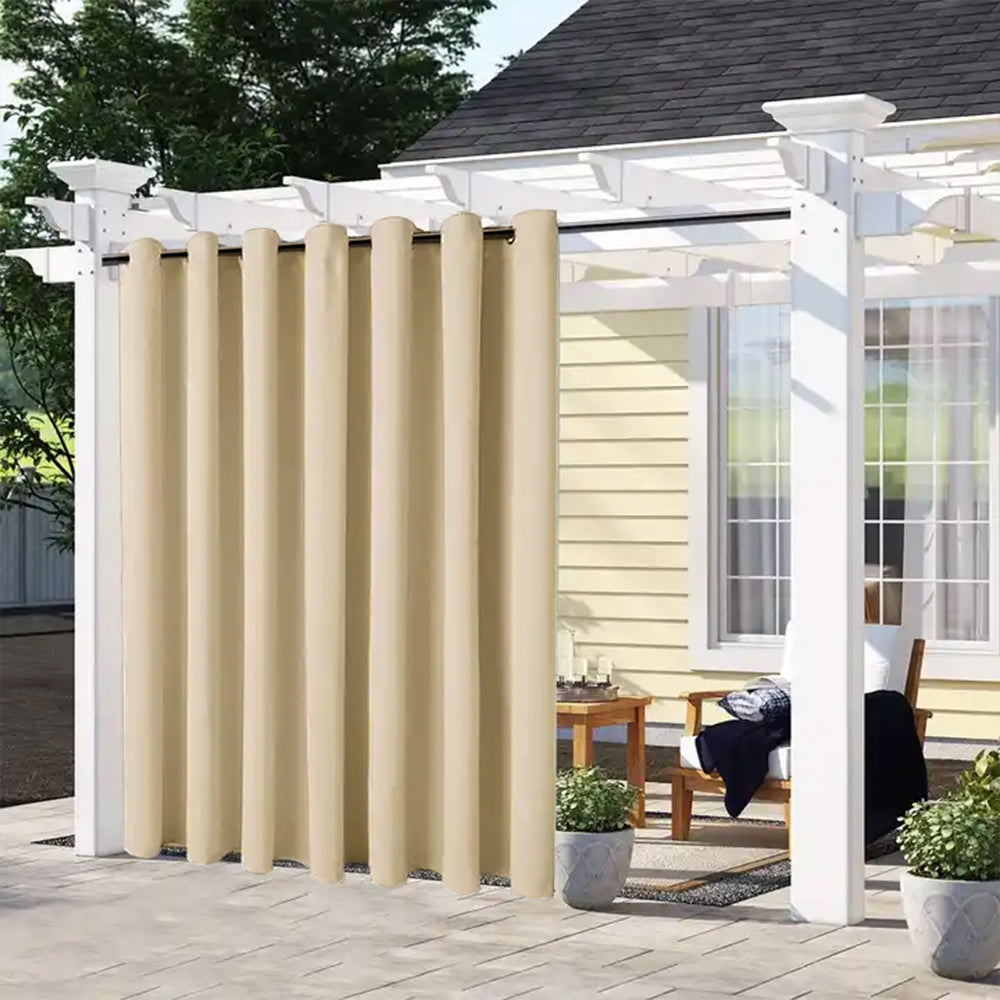 COMFEYA Patio Curtains Outdoor - Waterproof Heat UV Shade Privacy Blackout Curtains