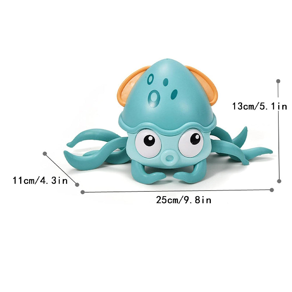 Interactive Crawling Octopus Toy with Obstacle Avoidance LED Lights Music USB -Rechargeable
