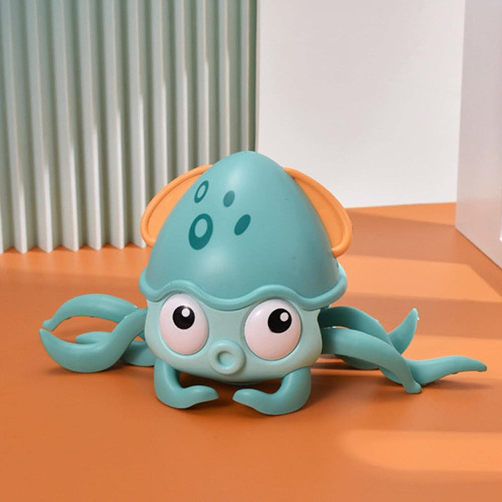 Interactive Crawling Octopus Toy with Obstacle Avoidance LED Lights Music USB -Rechargeable