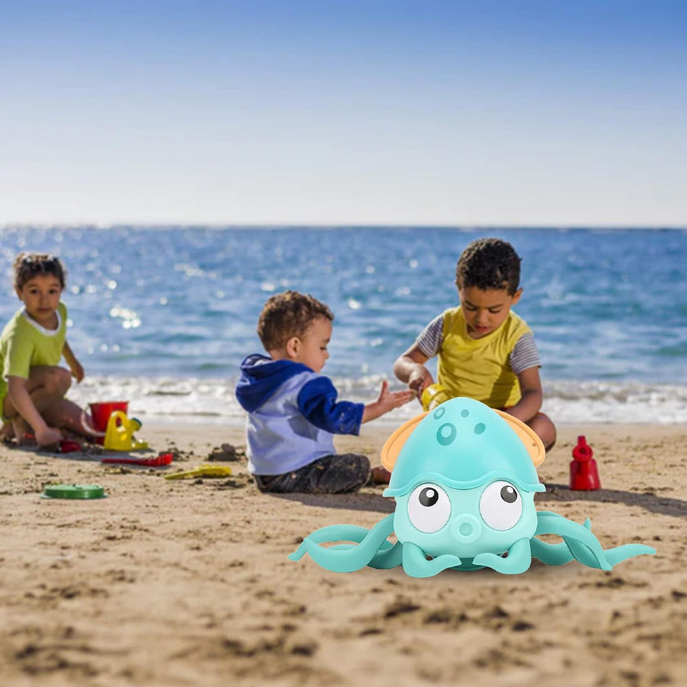 Interactive Crawling Octopus Toy with Obstacle Avoidance LED Lights Music USB -Rechargeable
