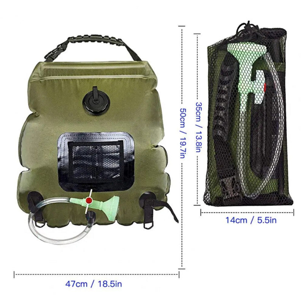 Portable Shower Bag Foldable Outdoor Water Bath Bag- Solar Powered
