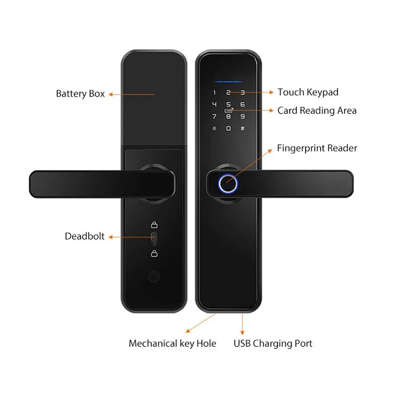 Electronic Wireless Fingerprint Recognition Smart Key Entry Door Lock