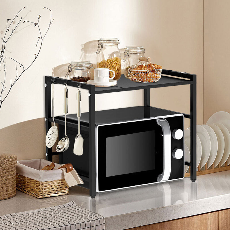 Adjustable Metal Oven Microwave Shelf Kitchen Organiser Storage Rack Holder Set