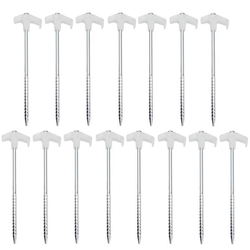15 Pcs Pegs Screw-in Tent Camping Stakes Outdoor Camping Essentials