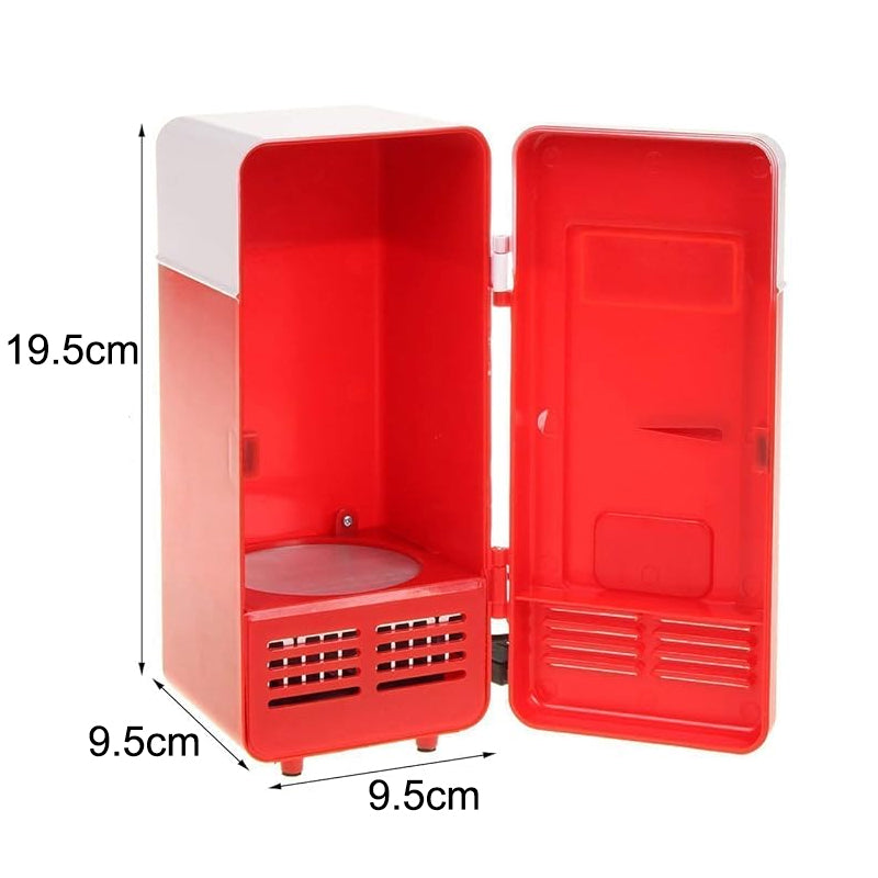 Hot and Cold Single Can Mini Desktop Beverage Refrigerator- USB Plugged-in
