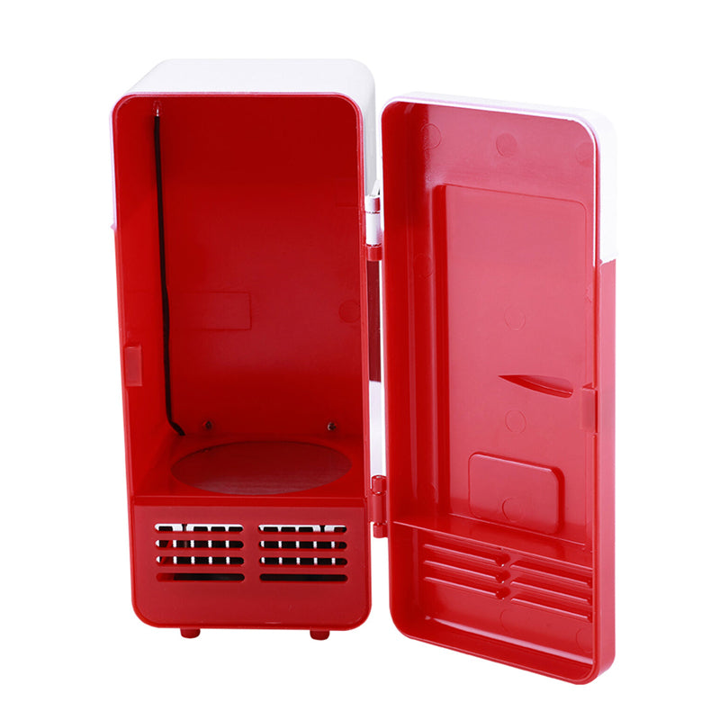 Hot and Cold Single Can Mini Desktop Beverage Refrigerator- USB Plugged-in