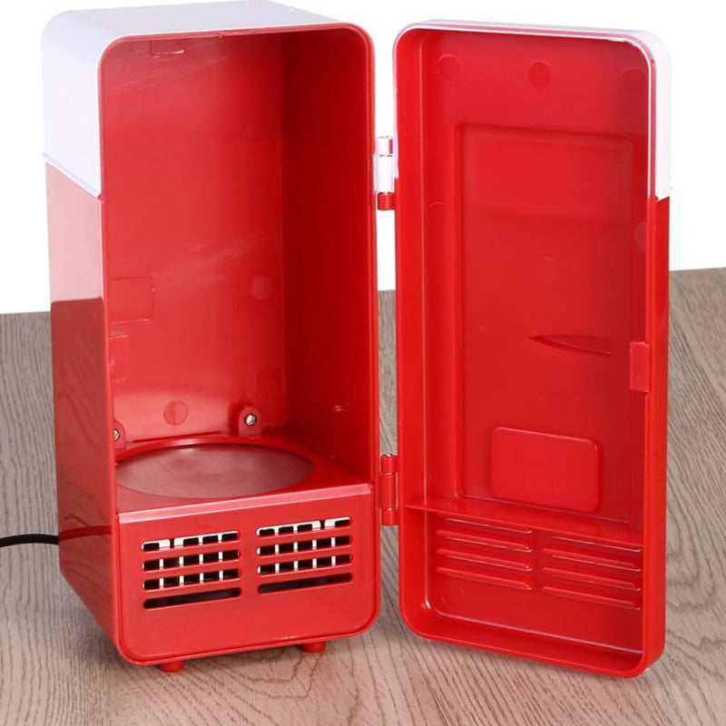Hot and Cold Single Can Mini Desktop Beverage Refrigerator- USB Plugged-in