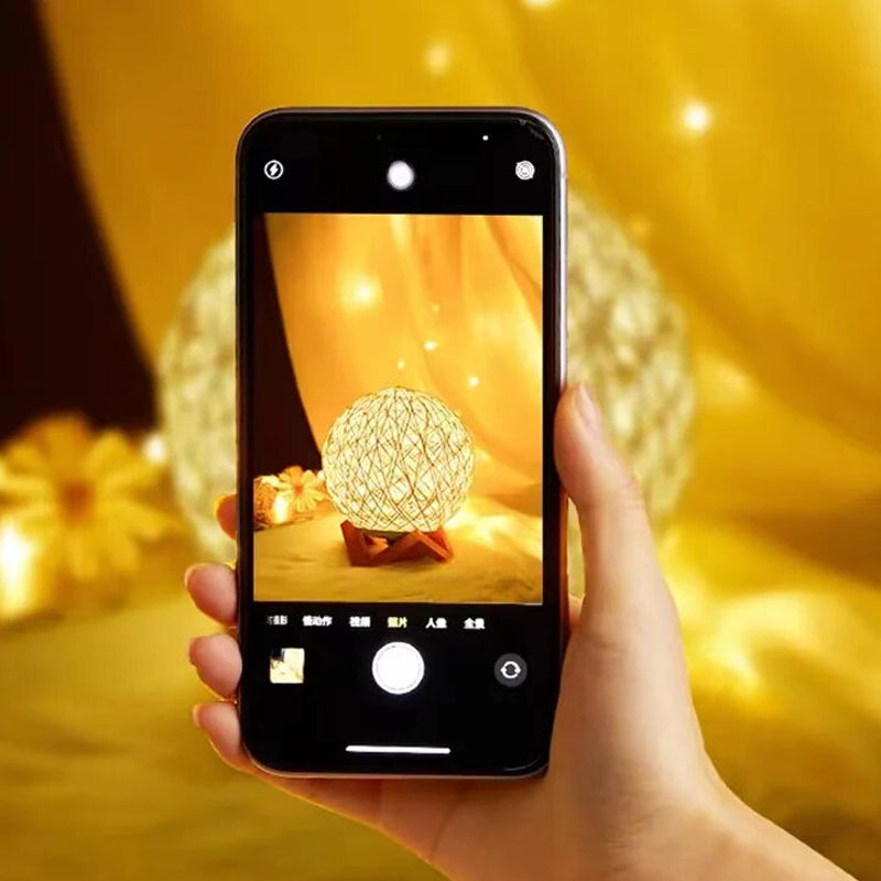 Kids Room Night Light Creative Rattan Ball Night Lamp USB Charging Kids' Gift