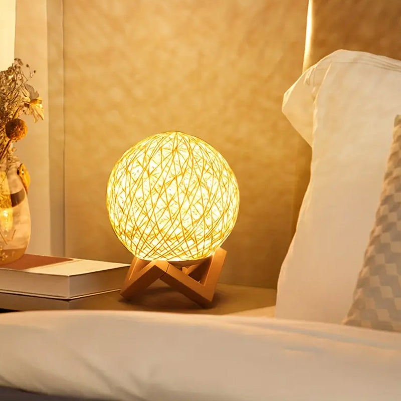 Kids Room Night Light Creative Rattan Ball Night Lamp USB Charging Kids' Gift