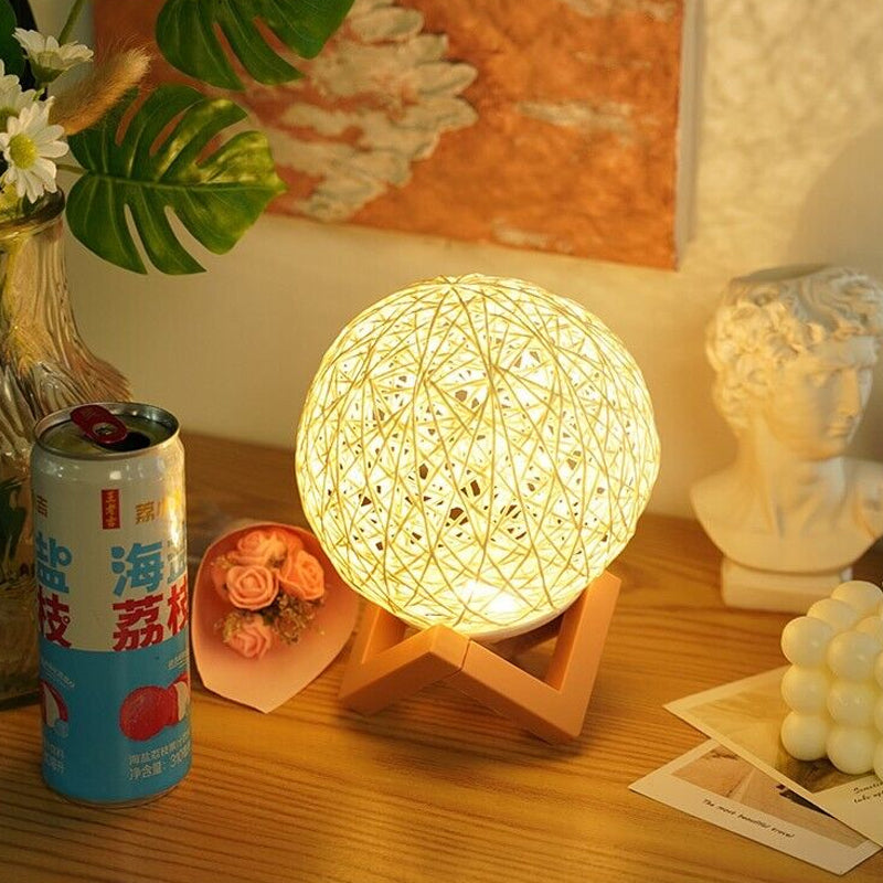 Kids Room Night Light Creative Rattan Ball Night Lamp USB Charging Kids' Gift