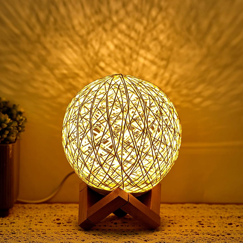 Kids Room Night Light Creative Rattan Ball Night Lamp USB Charging Kids' Gift