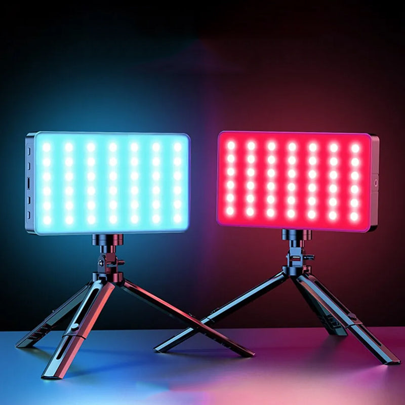 RGB LED Video Light Photography Fill Camera Lighting Panel- USB Rechargeable