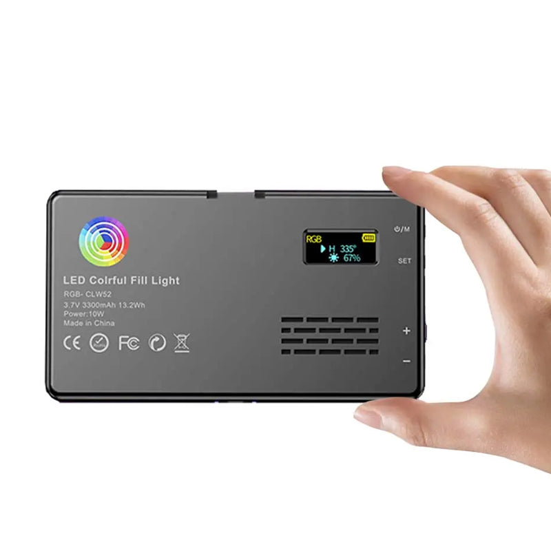 RGB LED Video Light Photography Fill Camera Lighting Panel- USB Rechargeable
