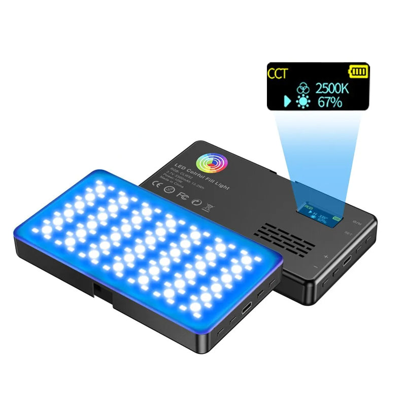 RGB LED Video Light Photography Fill Camera Lighting Panel- USB Rechargeable